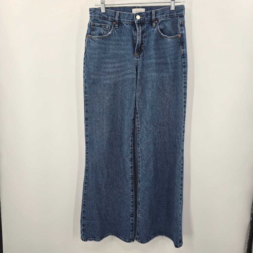 PacSun Lena Super‎ Baggy Jeans Womens 25 Medium Wash Wide Leg High Rise Denim